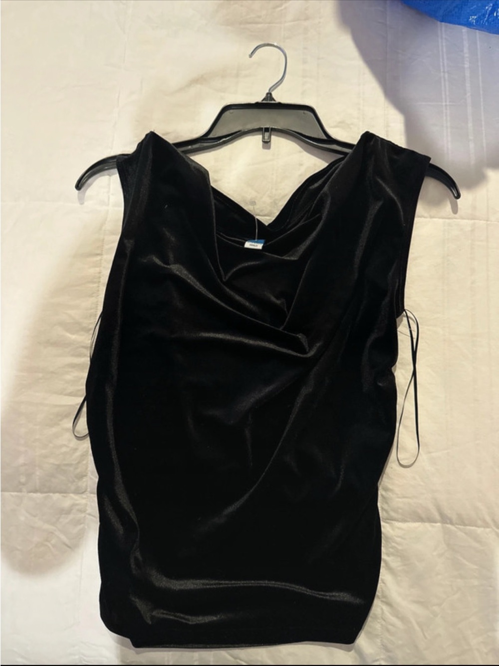 Old Navy Black Velvet Cowl Neck Bluoses